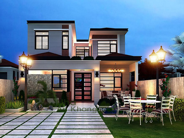 Mẫu 4 : Thiết kế sân vườn ngay tại biệt thự của gia đình